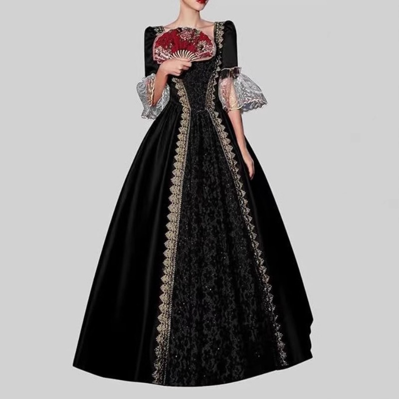 Dresses - S-5XL 女性用 新中世ルネサンス ヴィクトリア朝 宮廷ドレス ヨーロッパ風