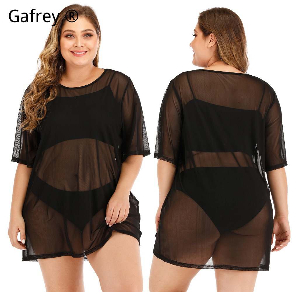 Sexy Mesh Sheer Bodycon Dress - プラスサイズセクシーメッシュビーチドレス2026新作シースルービキニカバーアップボディコンミニクラブドレス女性用サマーパーティー向け