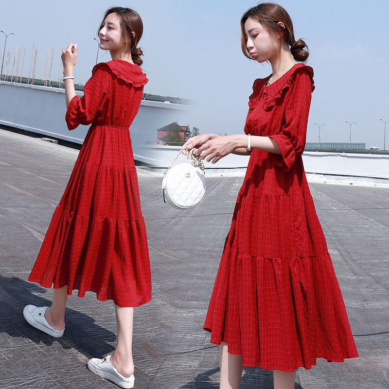 パフスリーブのショートシルクシフォンサマードレス,女性のため - French Vintage Floral Midi Dress のレビューと価格