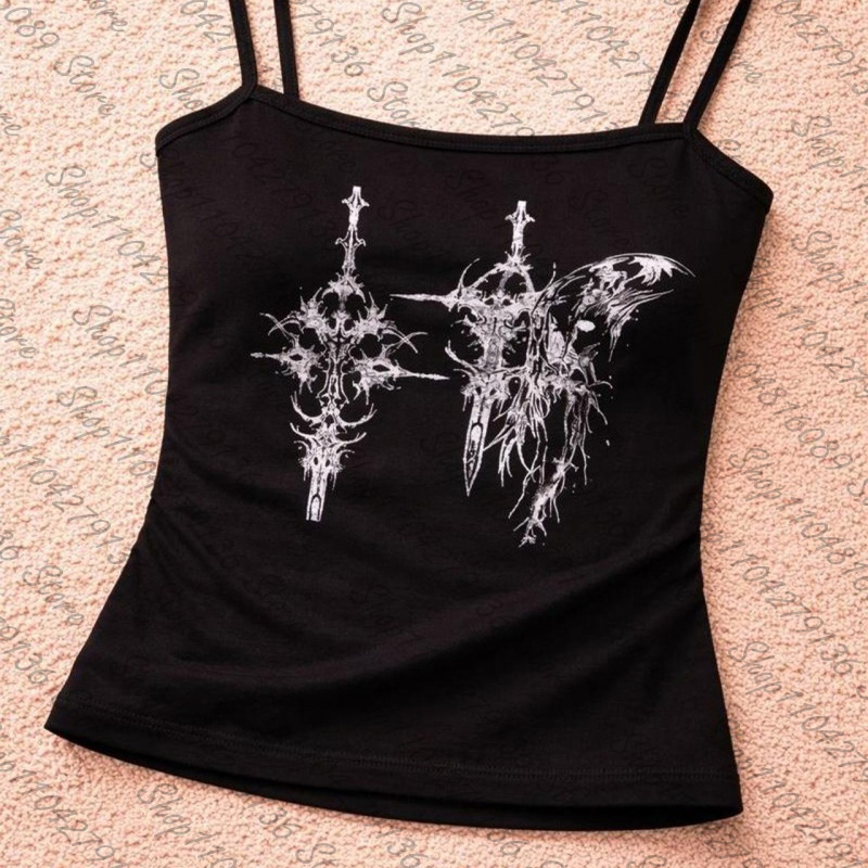 ゴシック女性用コルセットタンクトップ Y2K グラフィックプ - Y2K Graphic Baby Tee Crop のレビューと価格