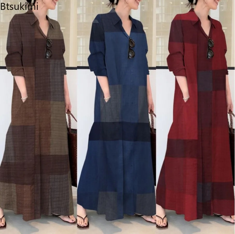 ファッション新作シャツワンピース レディース 快適コットンリ - Casual Loose Linen Shirt Dress のレビューと価格