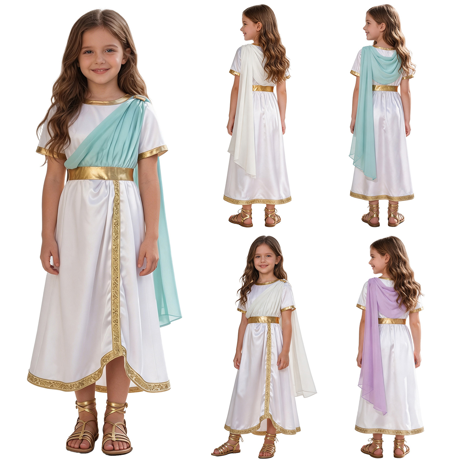 古代ギリシャ風のプリンセスドレス。ドレープが施された、ゆった - Dresses のレビューと価格