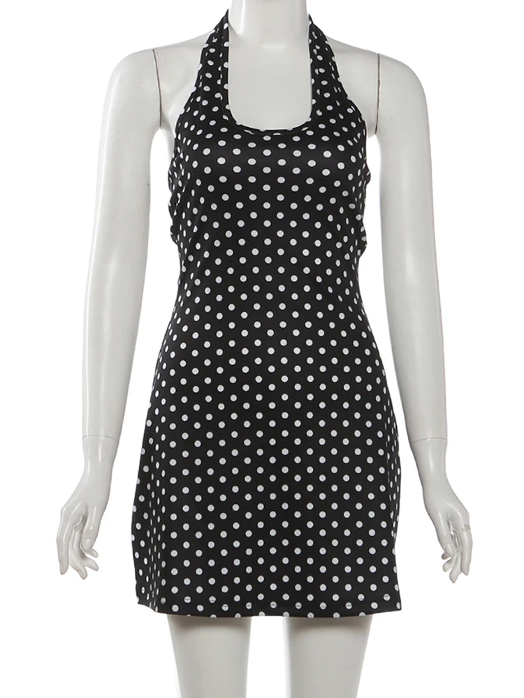 FDEY トレンドセクシーなバックレスドレス女性夏のトレンド - Y2K Backless Halter Mini Dress のレビューと価格