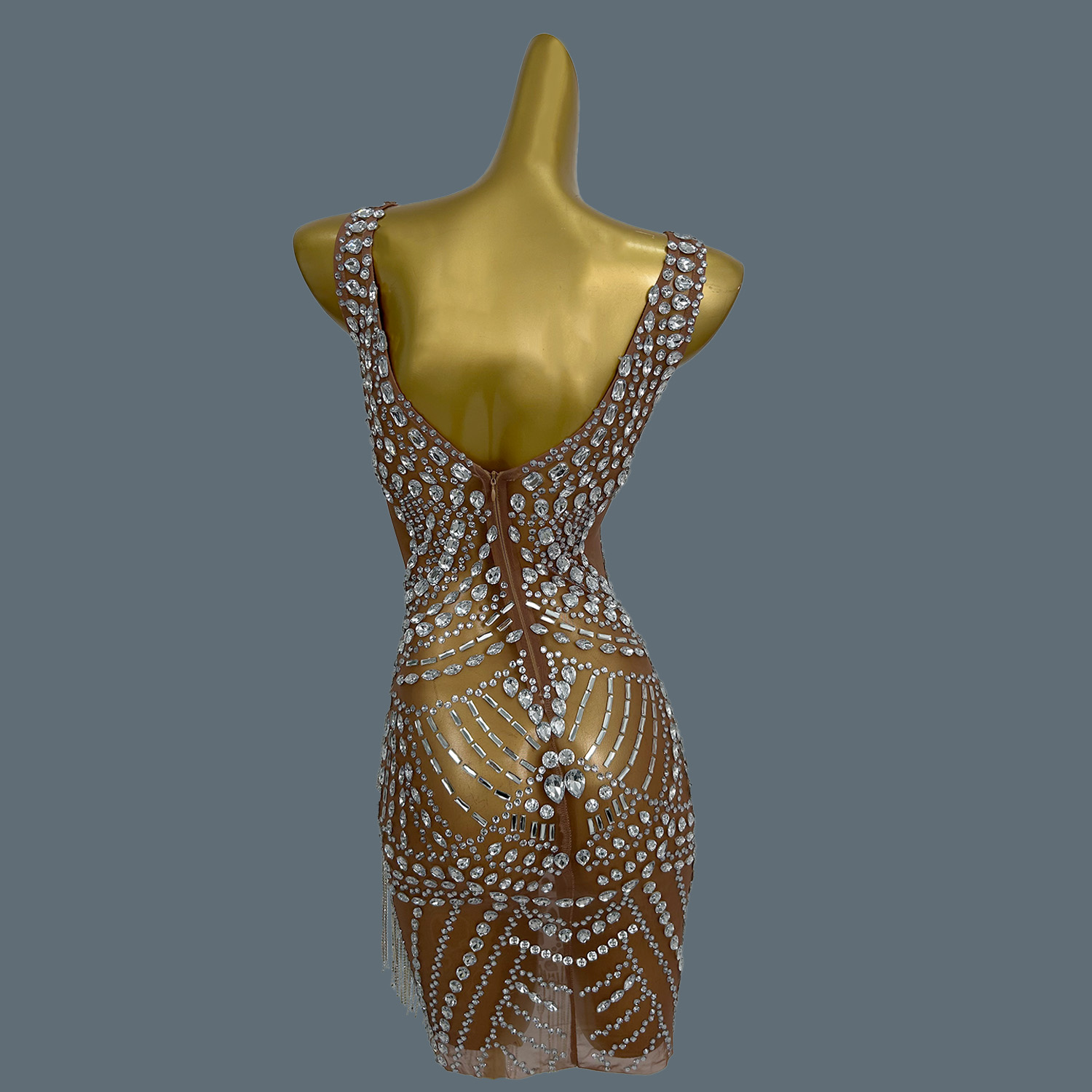 セクシーなイブニングドレス 女性用 フォーマル キラキラ輝く - Sparkly Rhinestone Club Party Dress のレビューと価格