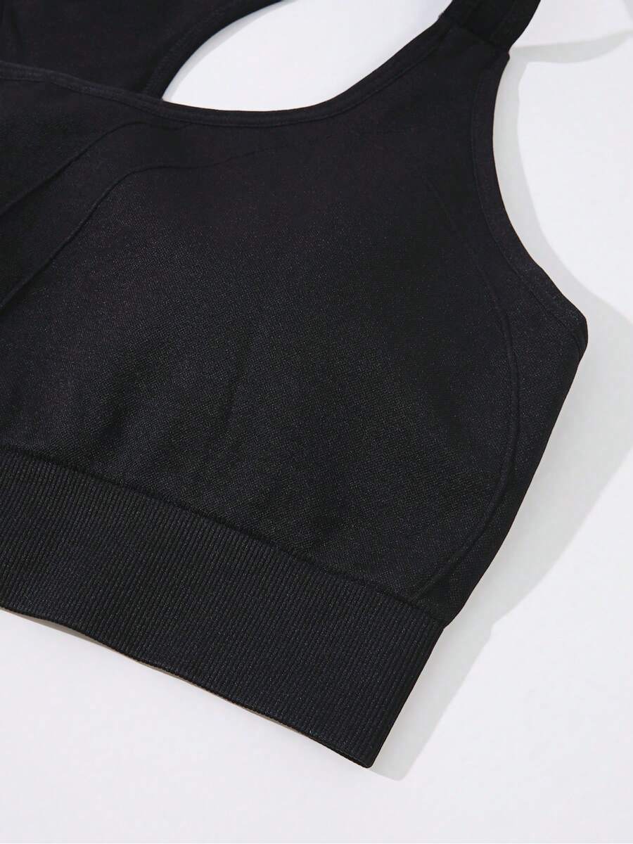 1枚入り ブラック スポーツ ソリッド バックレス クロップ - Seamless Ribbed Workout Tank Top のレビューと価格