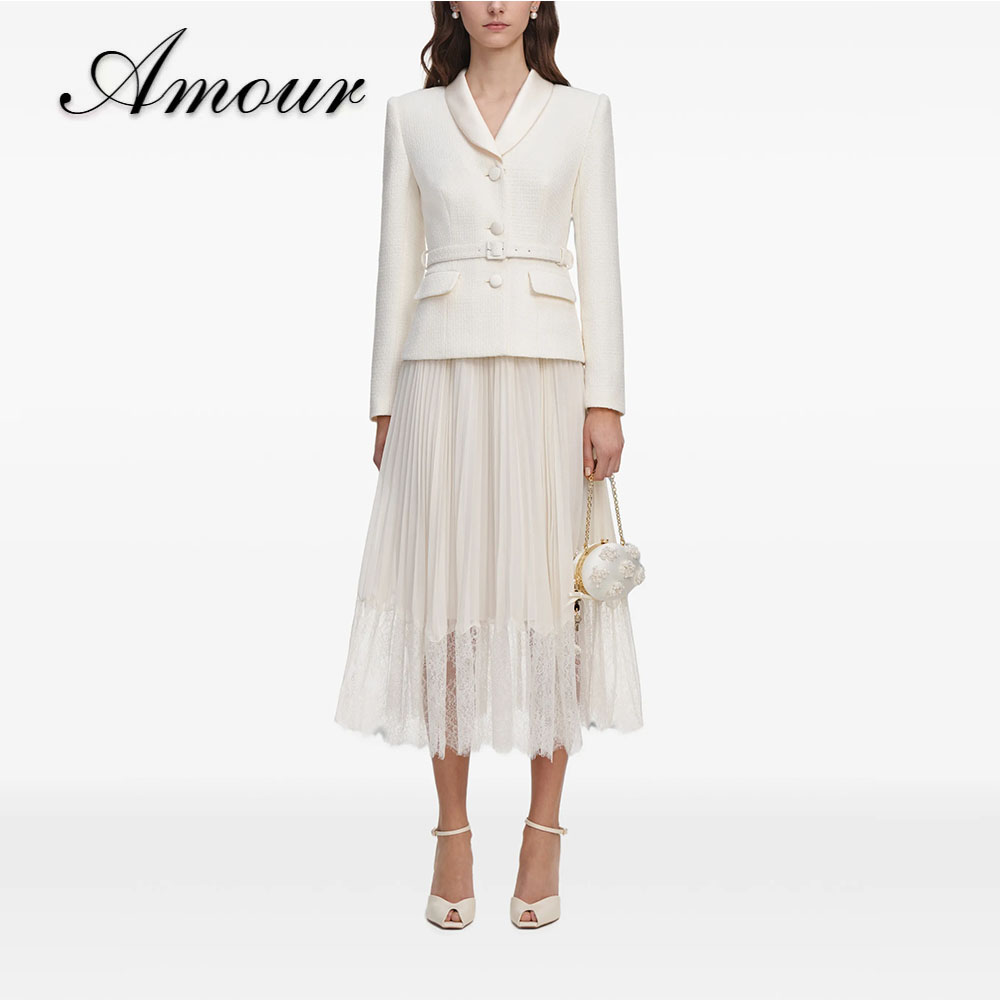 アムール カスタムメイド ツーピースフォーマルスーツセット  - Tweed Two Piece Blazer Dress のレビューと価格