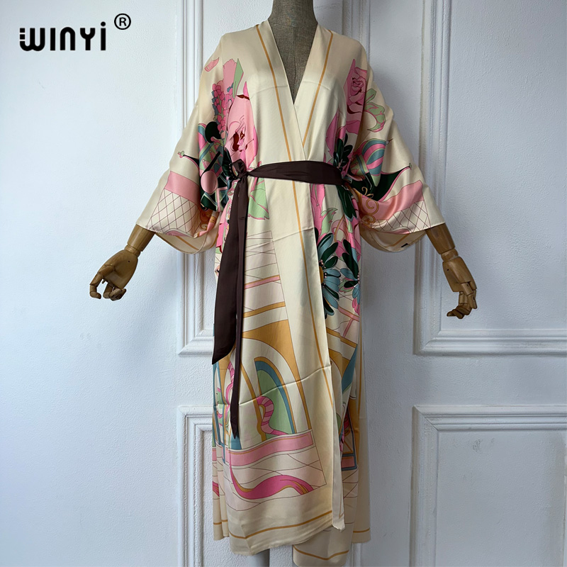 WINYI サマープリント 中東風着物 ビーチカバーアップド - Boho Summer Beach Maxi Dress のレビューと価格