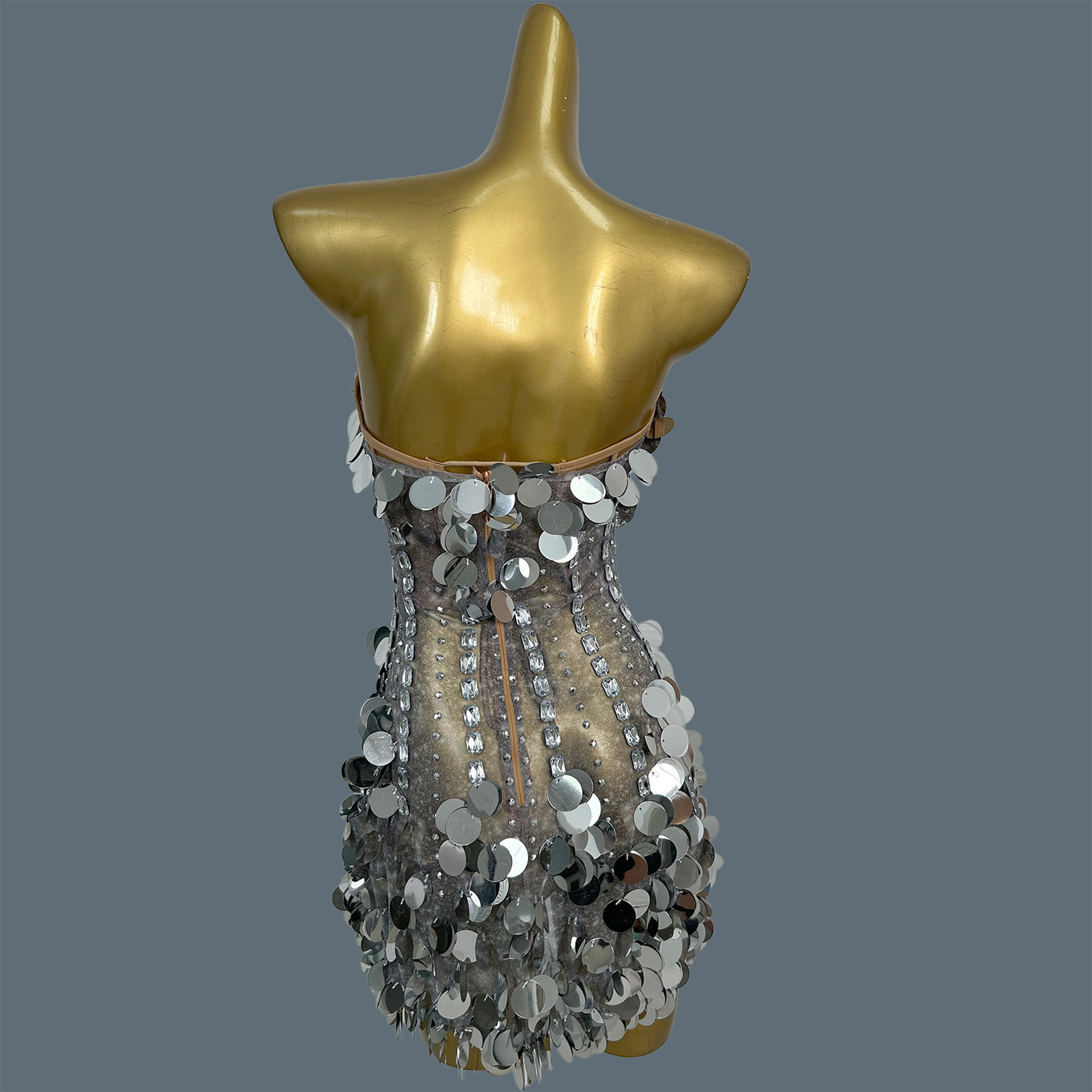 女性用、肩出し、きらめくラインストーンとスパンコールがあしら - Sparkly Rhinestone Club Party Dress のレビューと価格