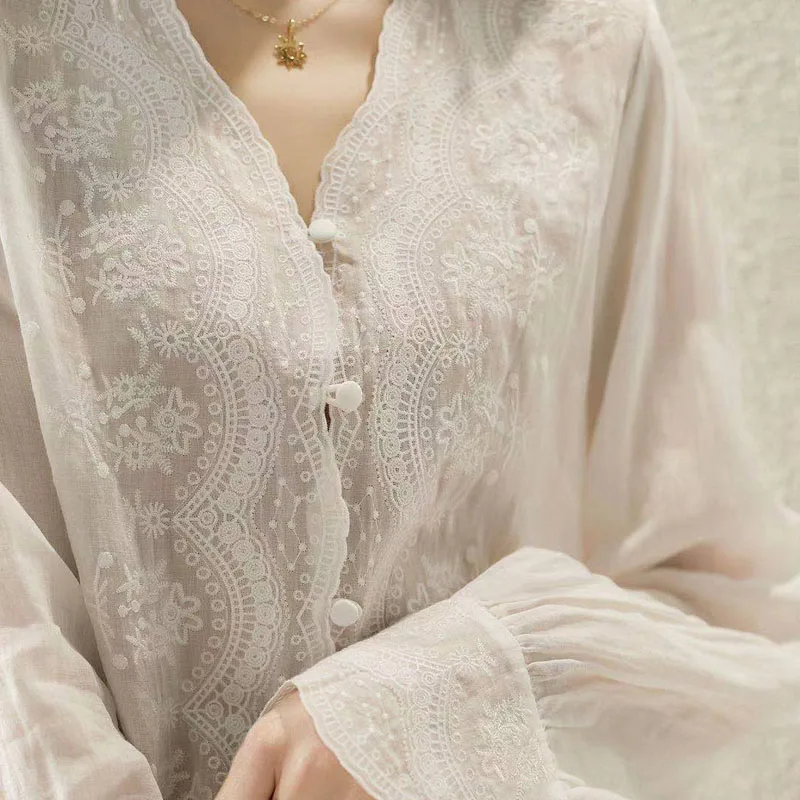 GELITAYIN V ネック長袖リネンブラウス秋ルーズトッ - Casual Loose Linen Shirt Dress のレビューと価格