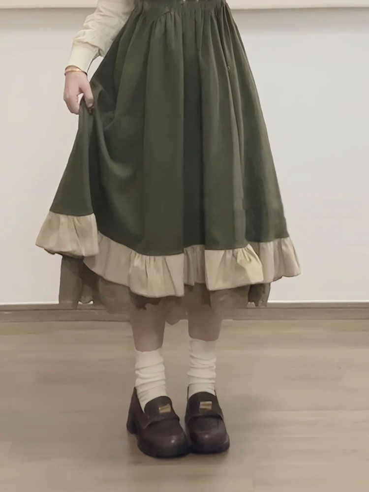 2025年新作 日韓風 カワイイ プレッピー ロリータ デザ - Korean Style A Line Shirt Dress のレビューと価格