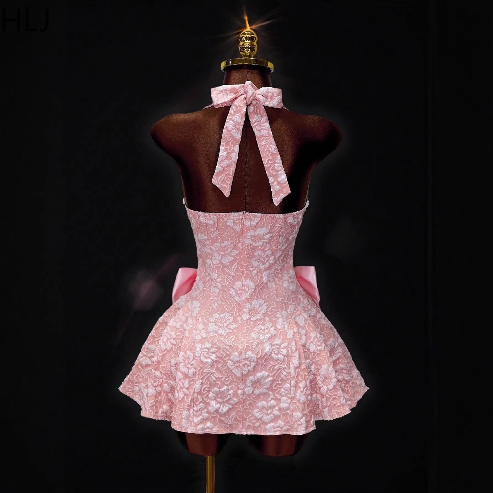 HLJ Y2K セクシーなジャカードパッチワークボディコンド - Y2K Backless Halter Mini Dress のレビューと価格