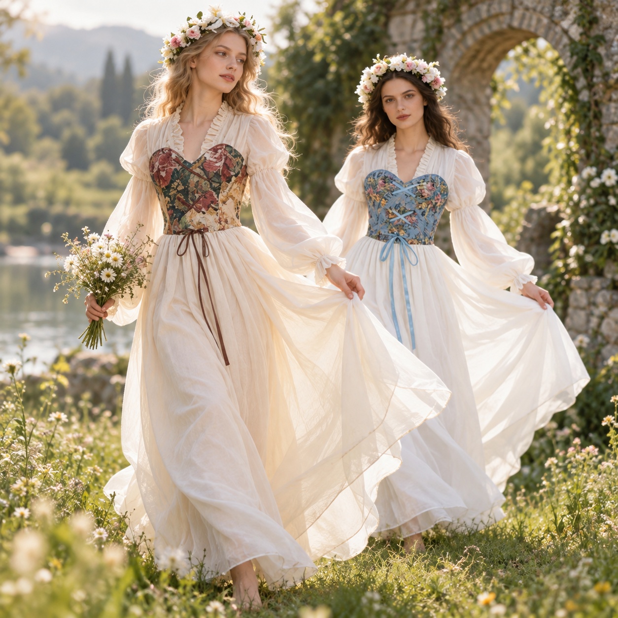 ルネサンス様式のコルセットウエストドレス。中世の舞台パフォー - Dresses のレビューと価格