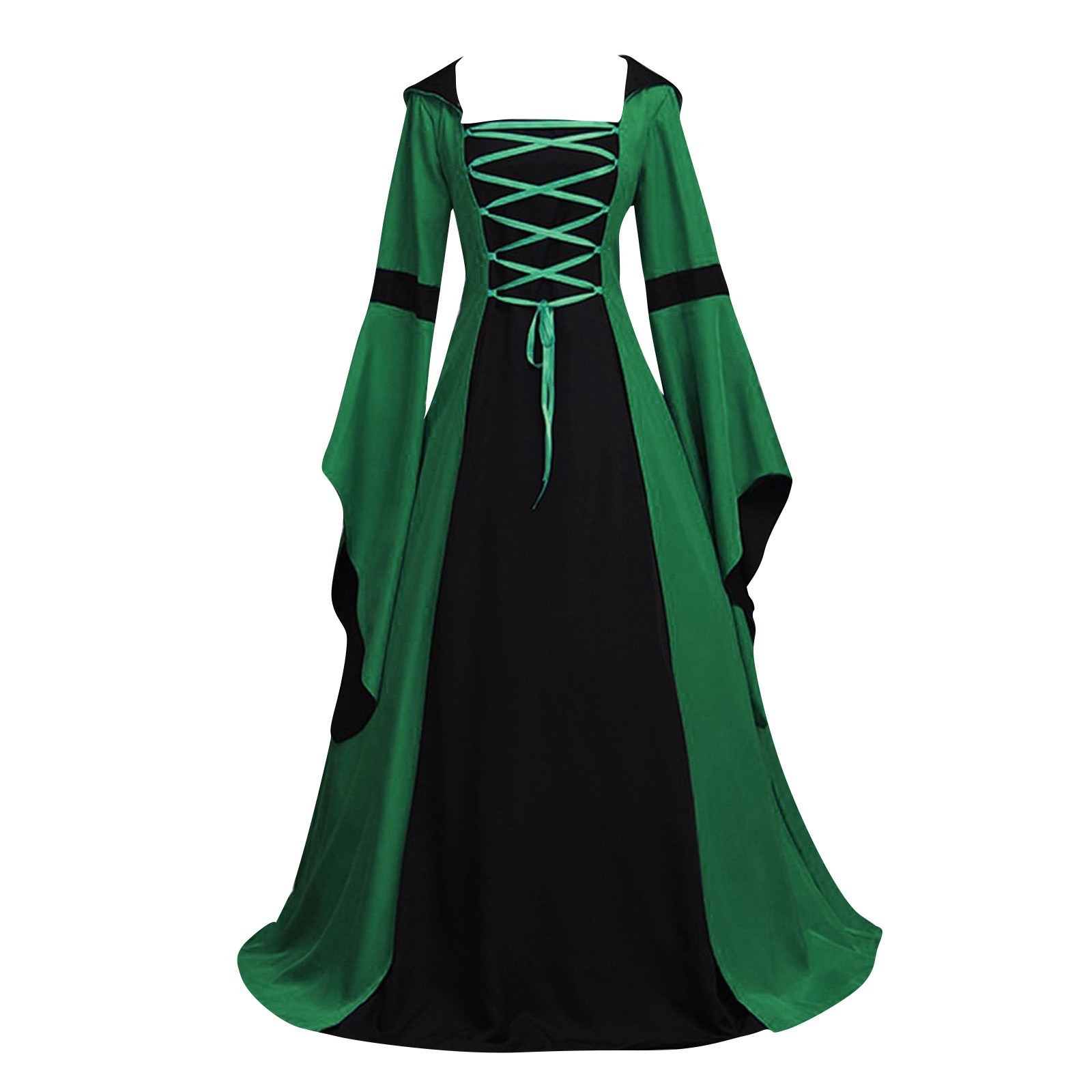 フード付きベルスリーブのミディ丈ドレス。民族風のデザインで、 - Dresses のレビューと価格