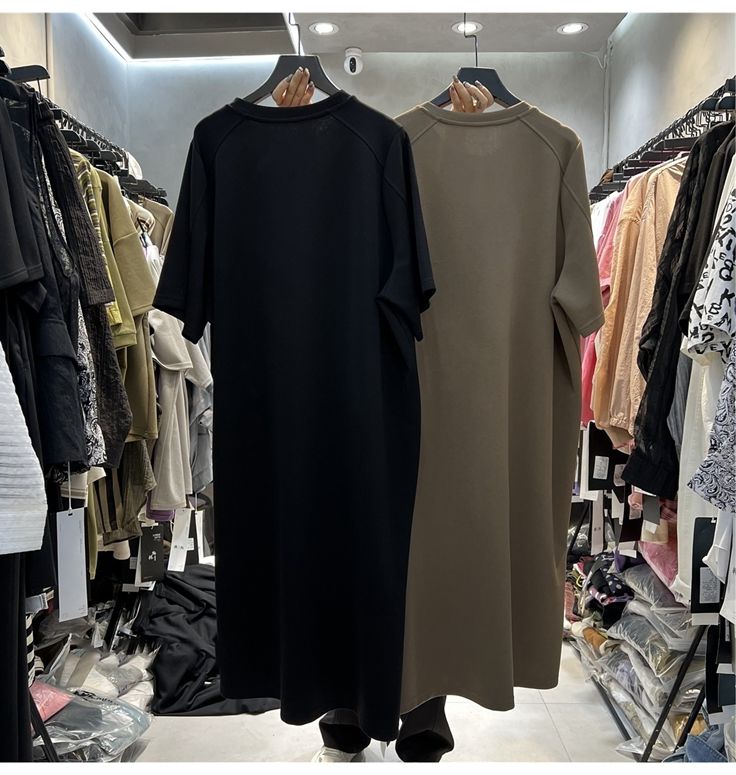 プラスサイズの女性のルーズ半袖 T シャツドレス夏痩身ハイウ - Korean Style A Line Shirt Dress のレビューと価格